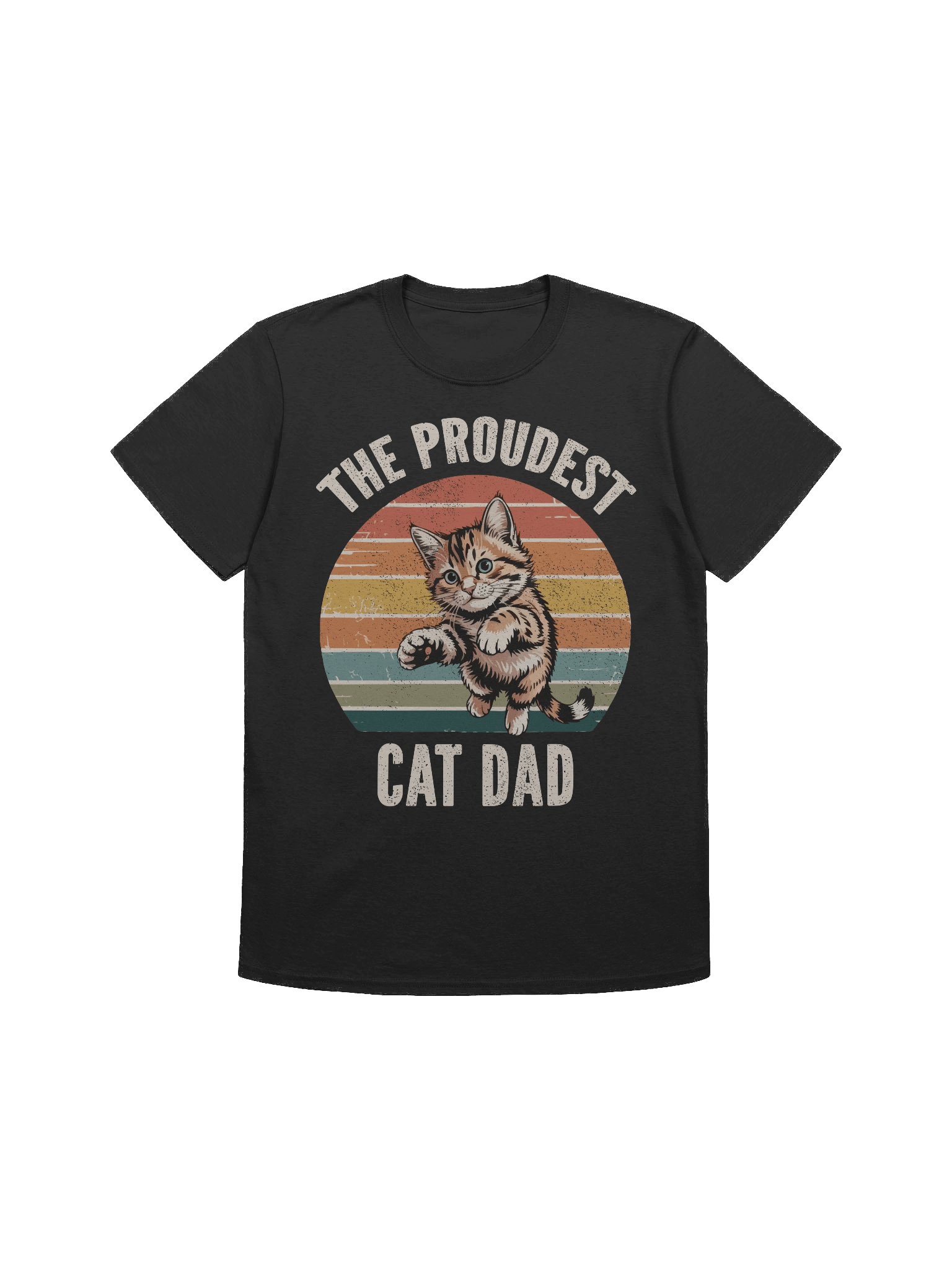 Proud Cat Dad Retro T-Shirt product image (3)