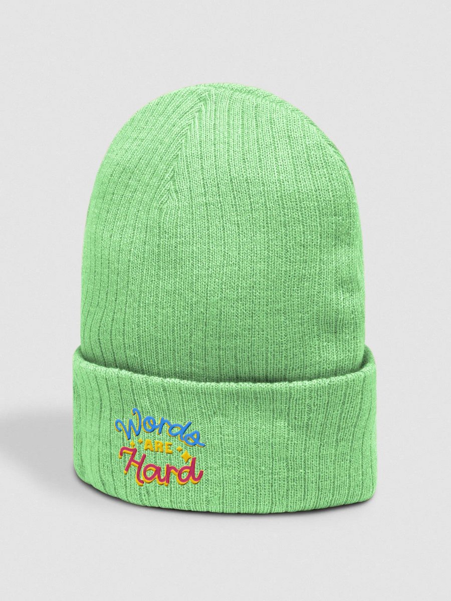 Words Are Hard Ribbed Knit Beanie product image (12)