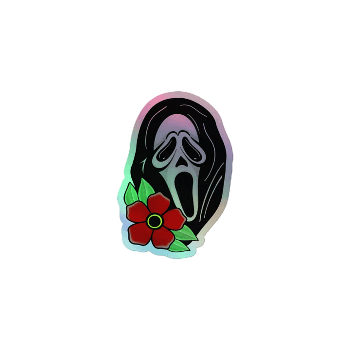 Floral Ghostie Holographic Sticker product image (1)