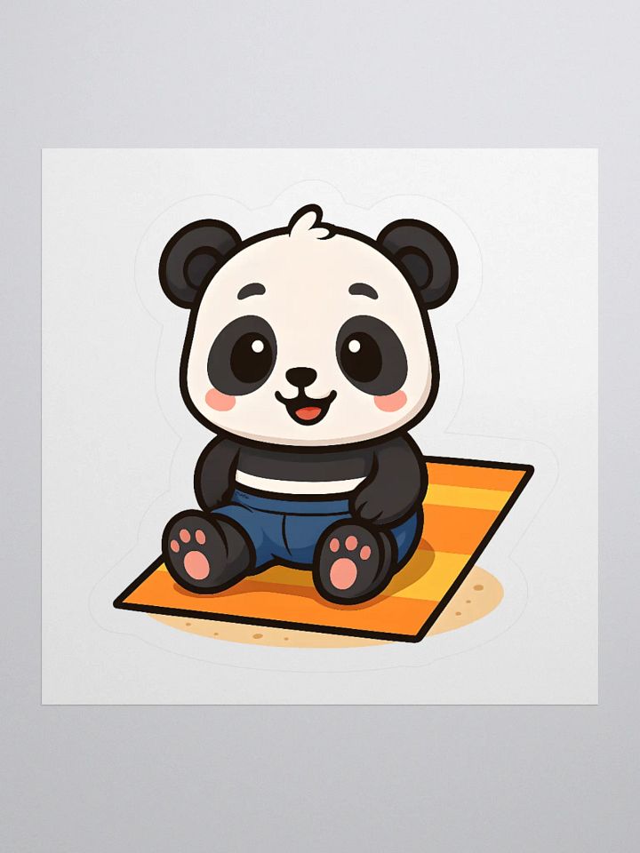 Cute Sticker of Panda on Beach Towel product image (1)