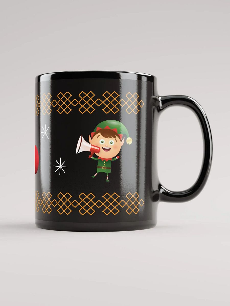santa claus golden border shiny black mug product image (1)