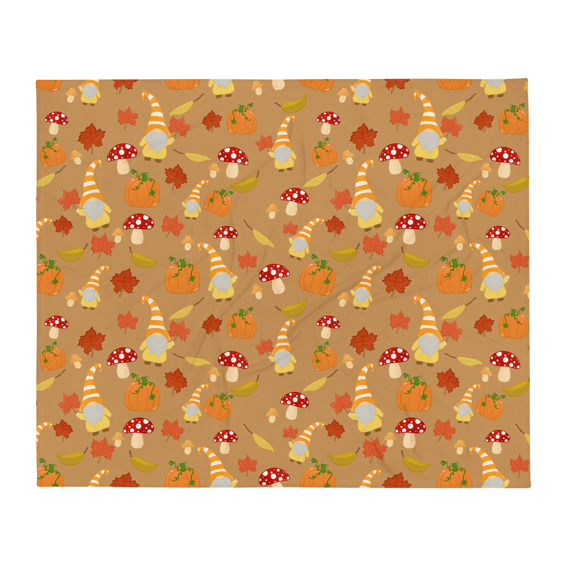 Fall with my Gnomies in Brown Throw Blanket product image (3)