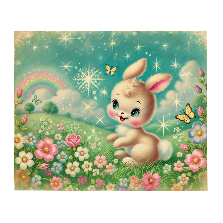 Rainbow Bunny Silky Soft Throw Blanket product image (2)