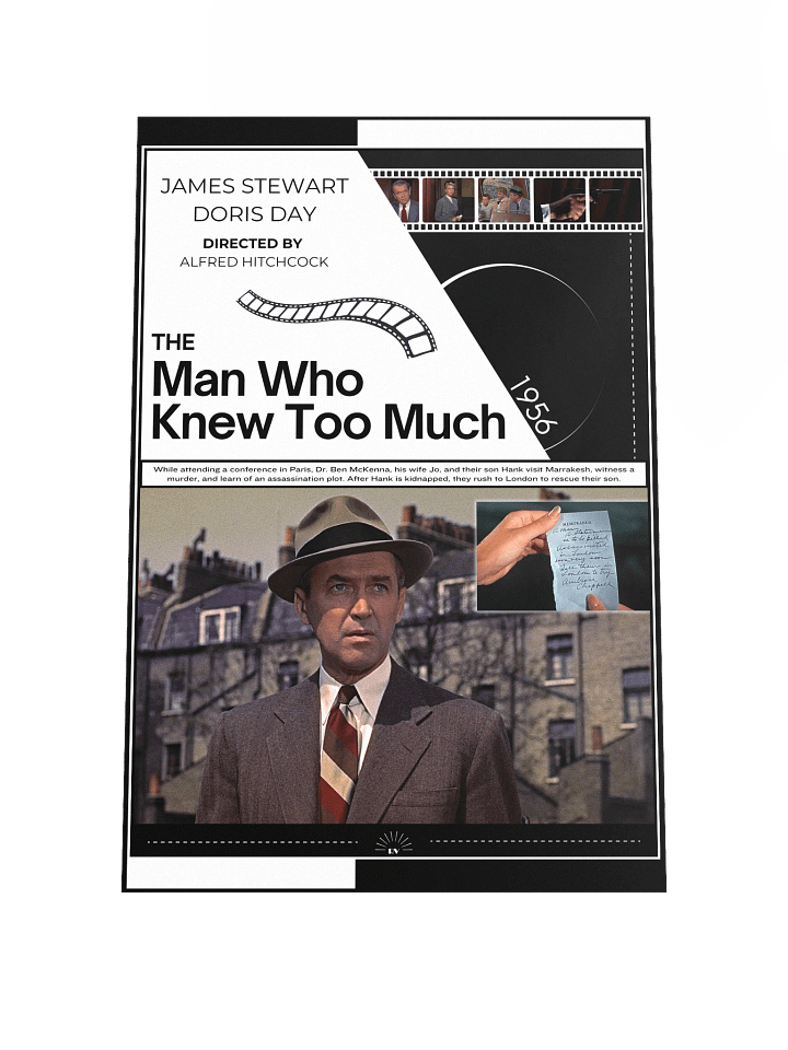 The Man Who Knew Too Much with James Stewart and Doris Day 1956 | Movie Poster | 12x18 Wall Art product image (1)