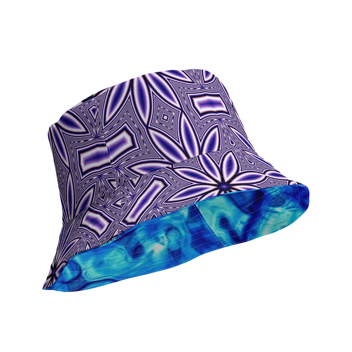 Blue Fractal Flower Kaleidoscope Bucket Hat product image (1)