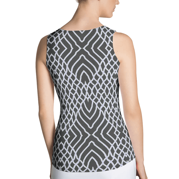 Net White and Gray/All-Over Print Women's Tank Top by Sublicolor product image (2)