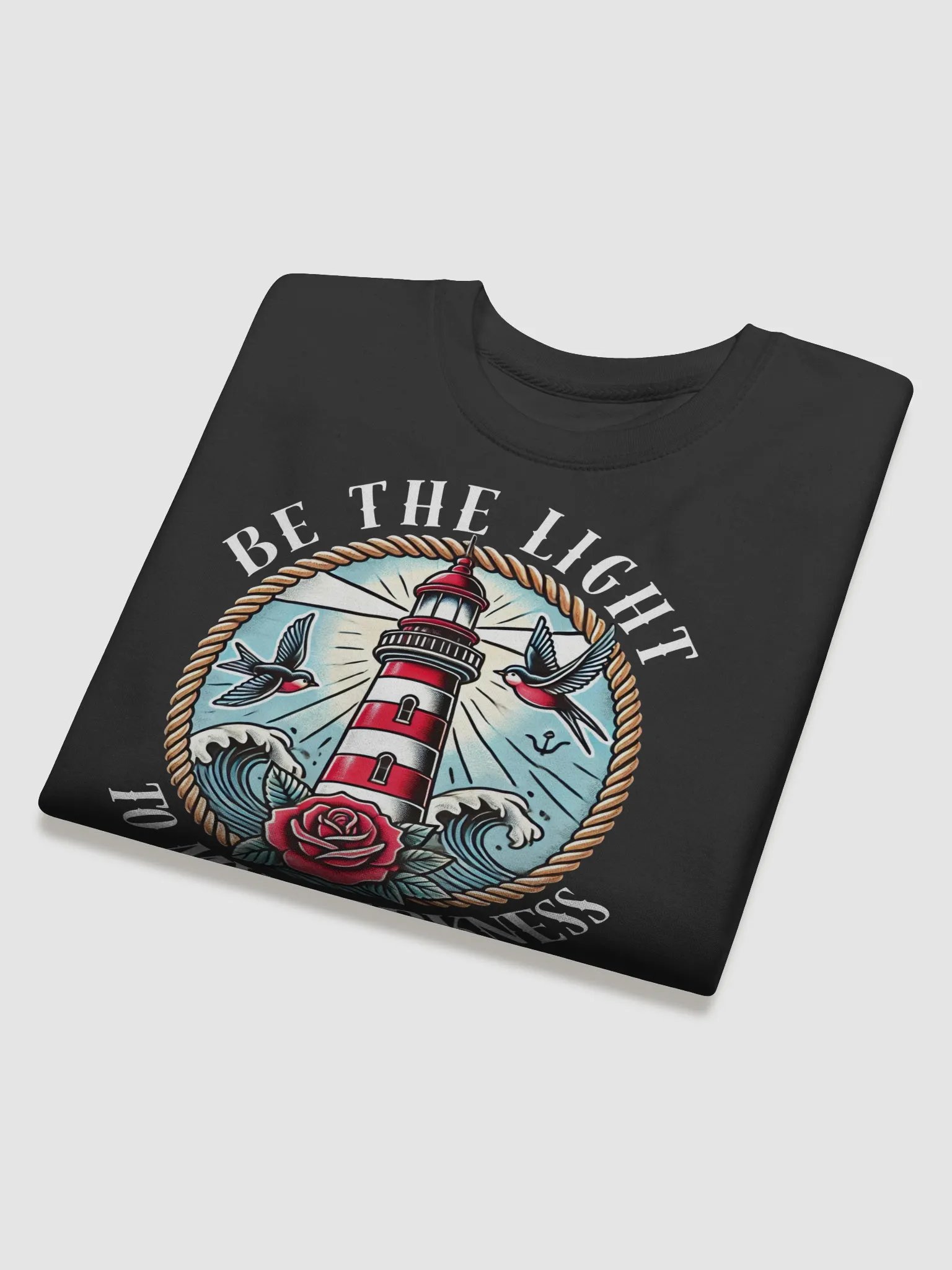 BE THE LIGHT TO MY DARKNESS MENS BLACK SWEAT SHIRT product image (4)