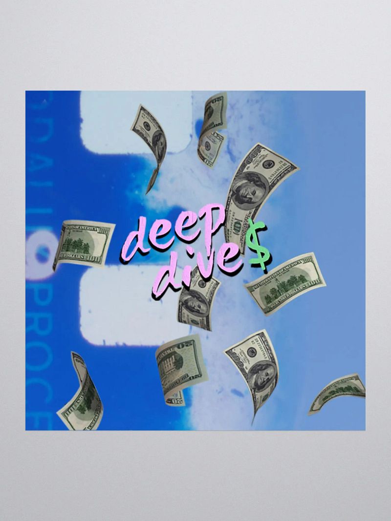 the deep dive$ money rain sticker.
