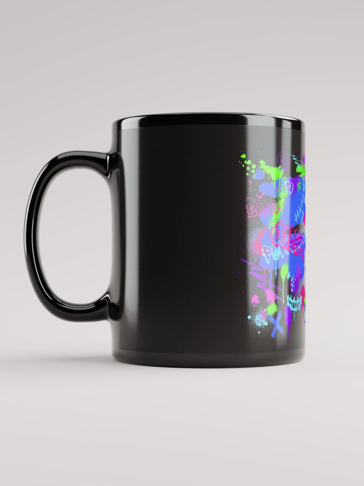 graffitti black glossy mug product image (6)