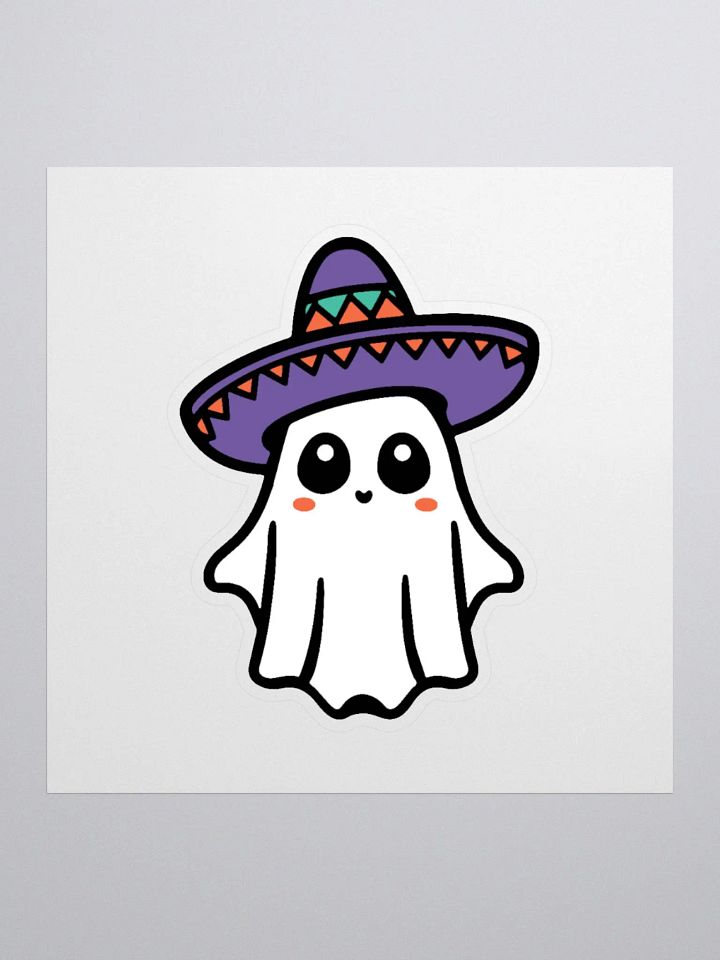White Sombrero Ghost Sticker product image (1)