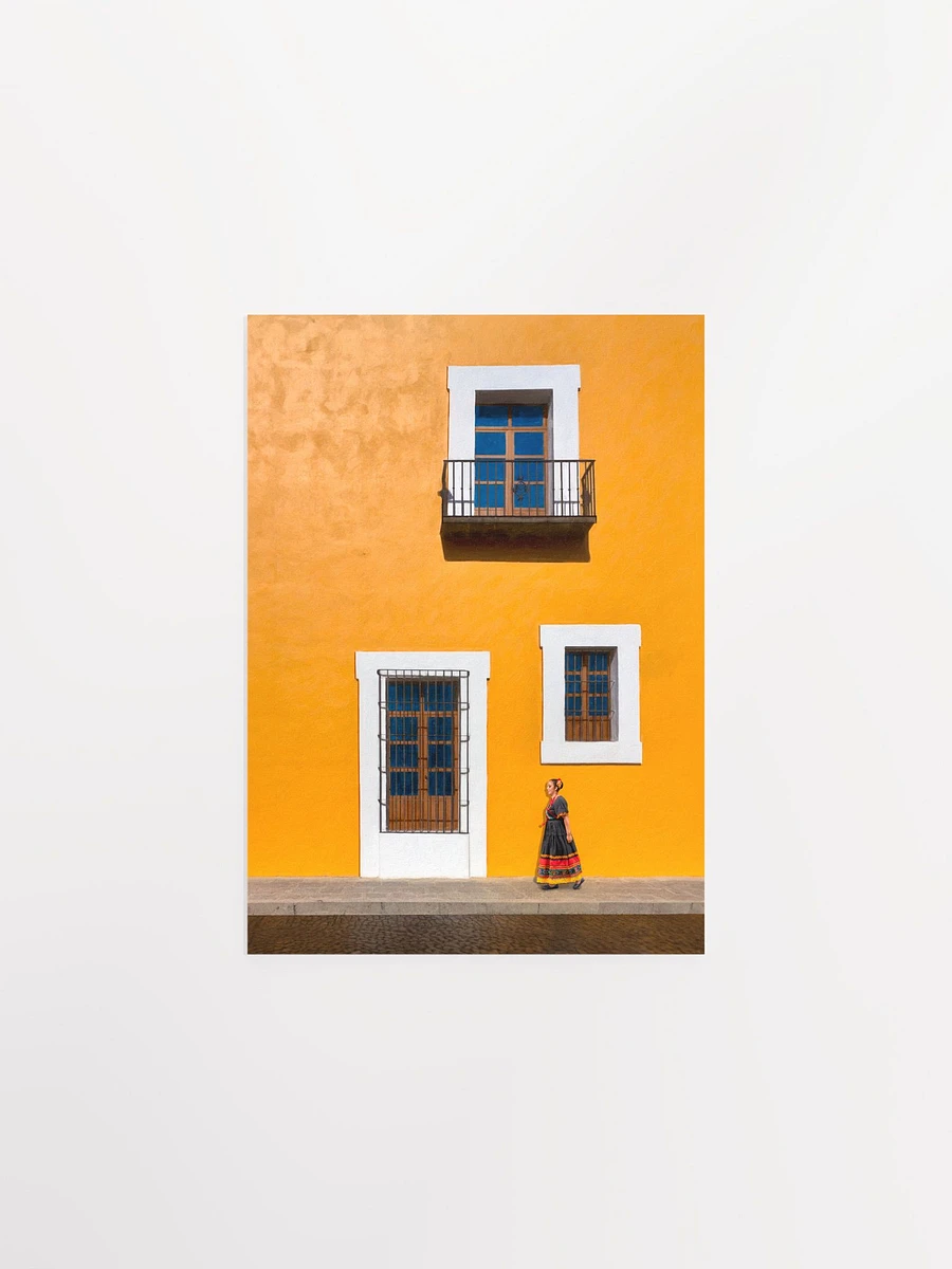 Puebla Mexico Golden Yellow Historic Architecture Matte Poster product image (1)