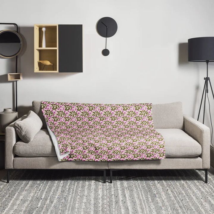 Campion Trails - Pink and Forest Green - Throw Blanket product image (1)