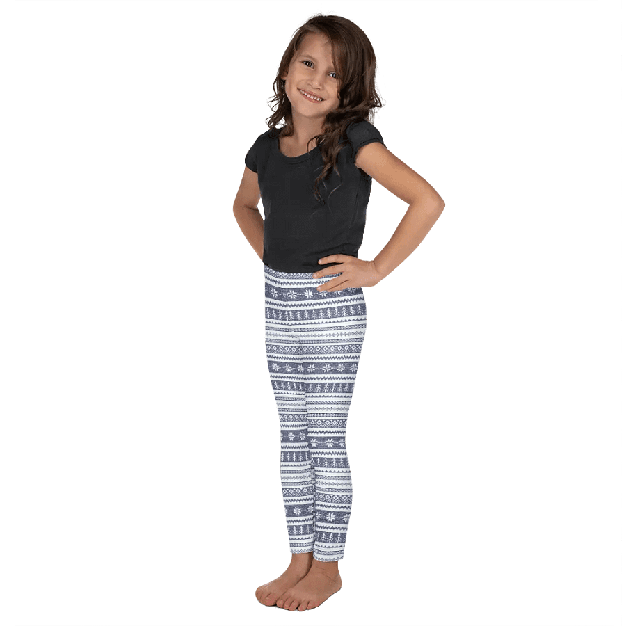 Fairisle Printed Kids Leggings, Navy product image (3)