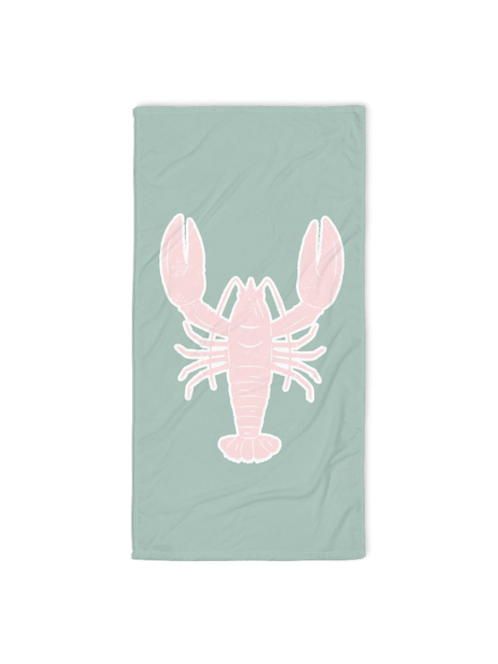 GREEN PINK LOBSTER TOWEL - Strandtuch mit Hummer Rosa Grün product image (2)