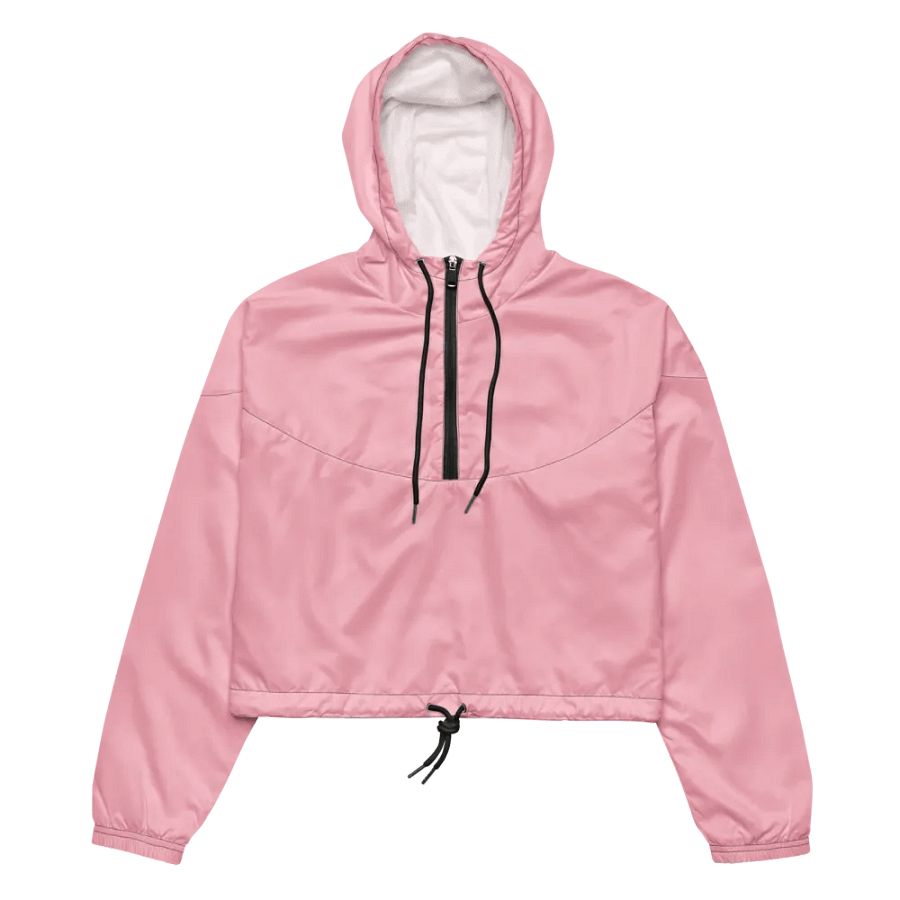 Plain Color Pink Cropped Windbreaker product image (4)