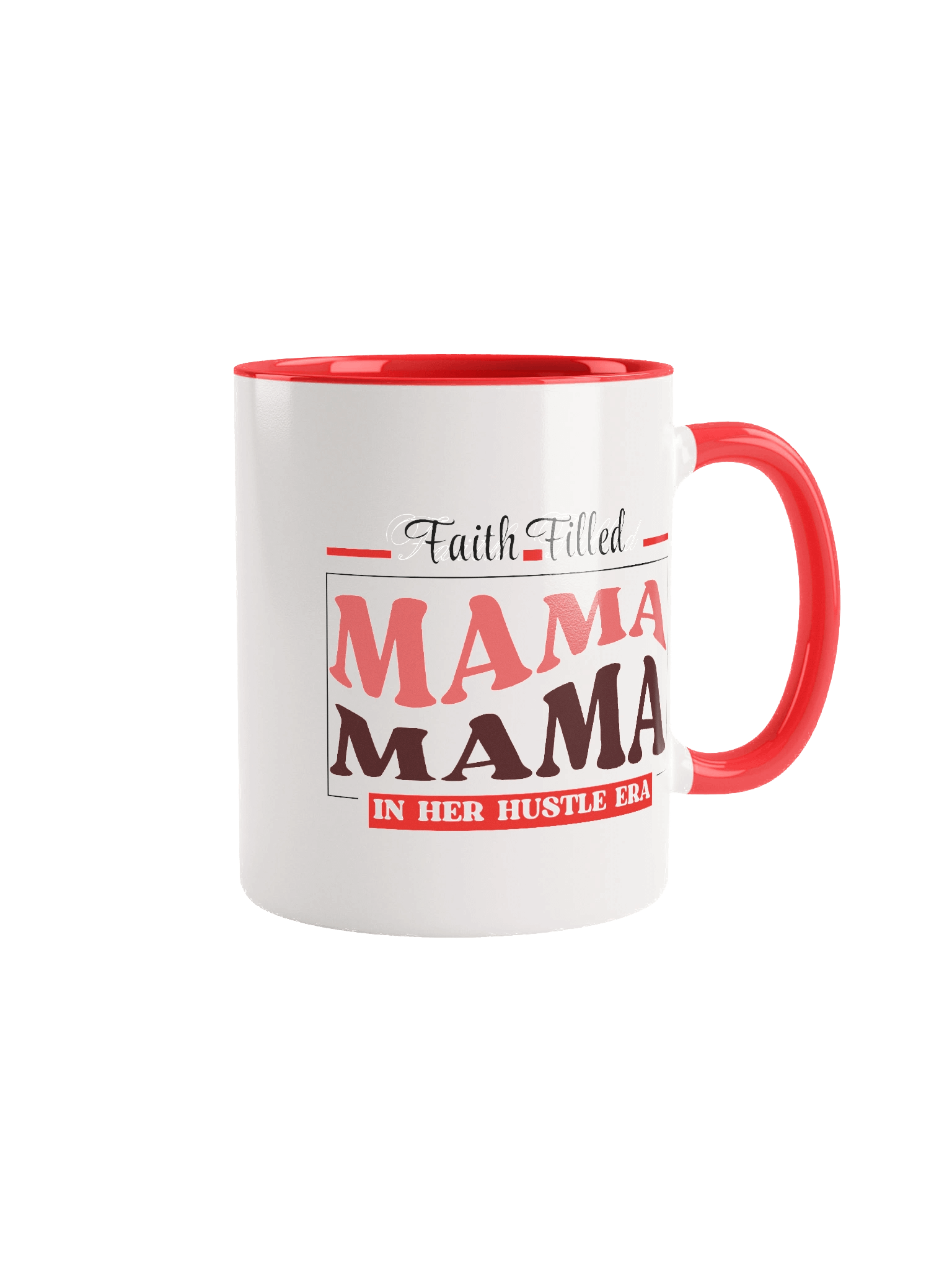 Faith Filled Mama In Her Hustle Era | Double-tone Ceramic Mug | Faith Gift for Believers product image (1)