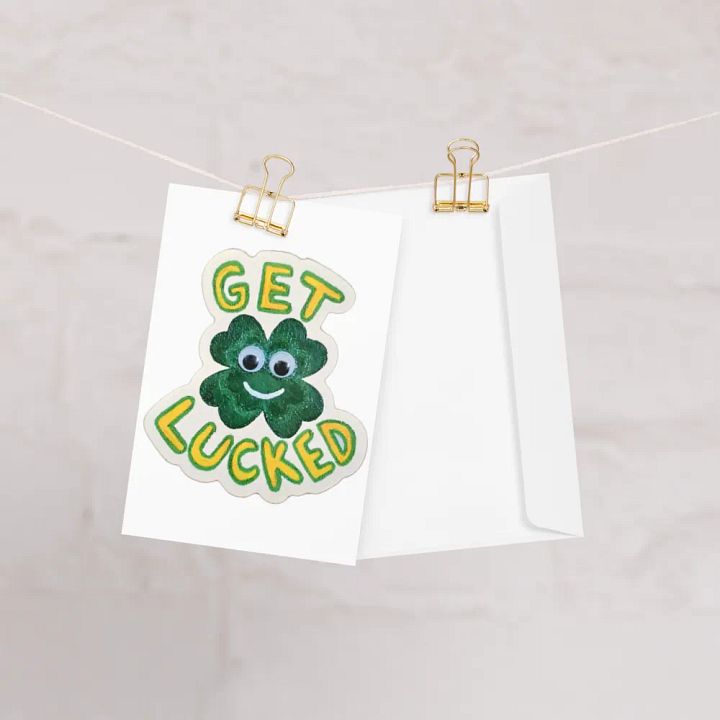 Get Lucked Clover Greeting Card product image (1)