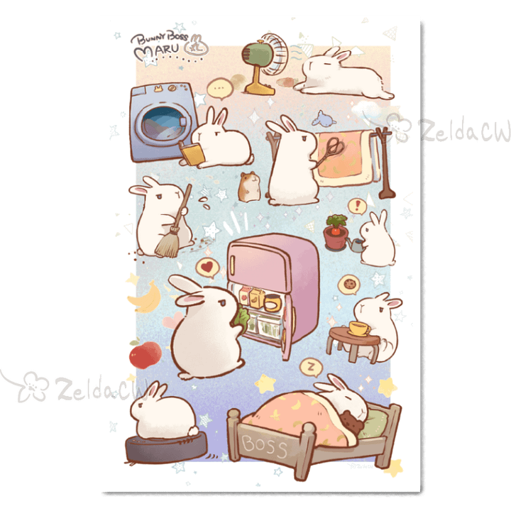 Bunny Boss Maru: Chore | Fine Art Print product image (1)