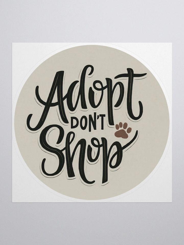 Adopt Don't Shop - Vintage Round Kiss Cut Stickers product image (1)