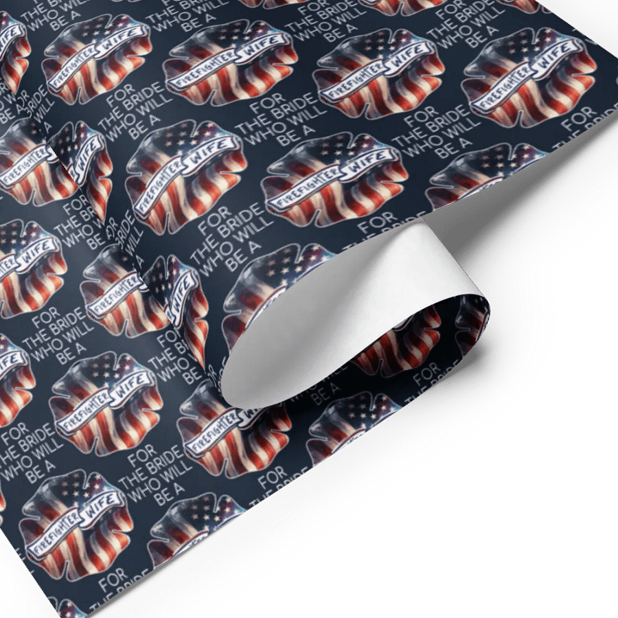 Wrapping Paper For The Bride To Be A Firefighter Wife Gift Wrap Sheet Set product image (3)