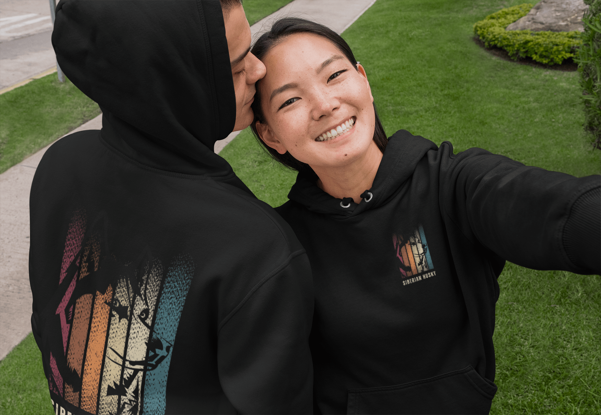 Siberian Husky Gradation Color Premium Pullover Hoodie by Lane Seven product image (3)