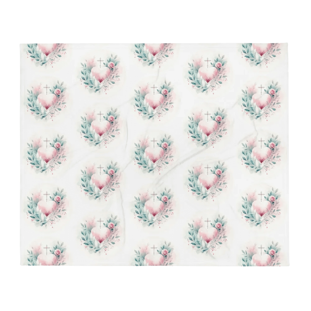Floral Heart and Cross Throw Blanket product image (13)