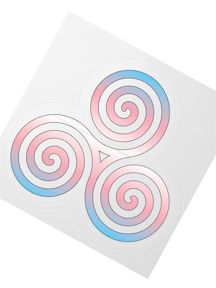 Trans Pride Gradient Celtic Triskelion Sticker product image (4)