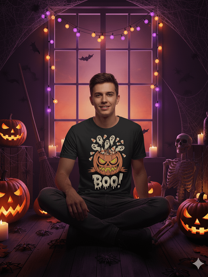 Sinister Exploding Pumpkin Halloween T-Shirt product image (1)