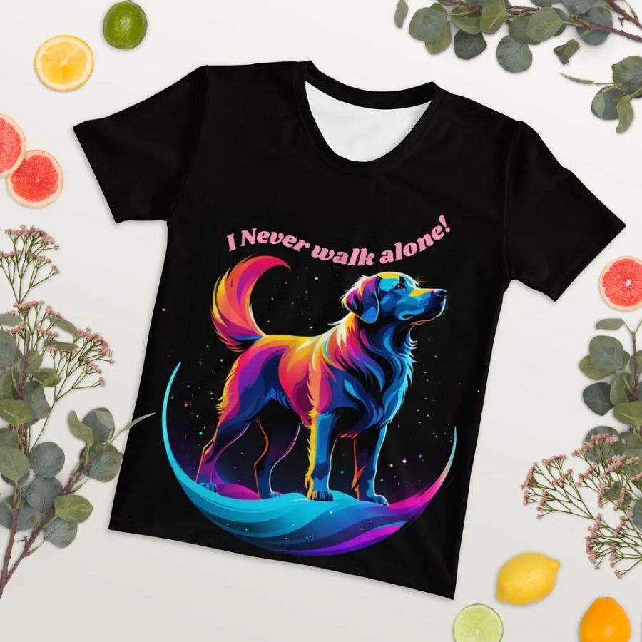 I Never Walk Alone Colorful Dog All Over Print T-shirt product image (7)