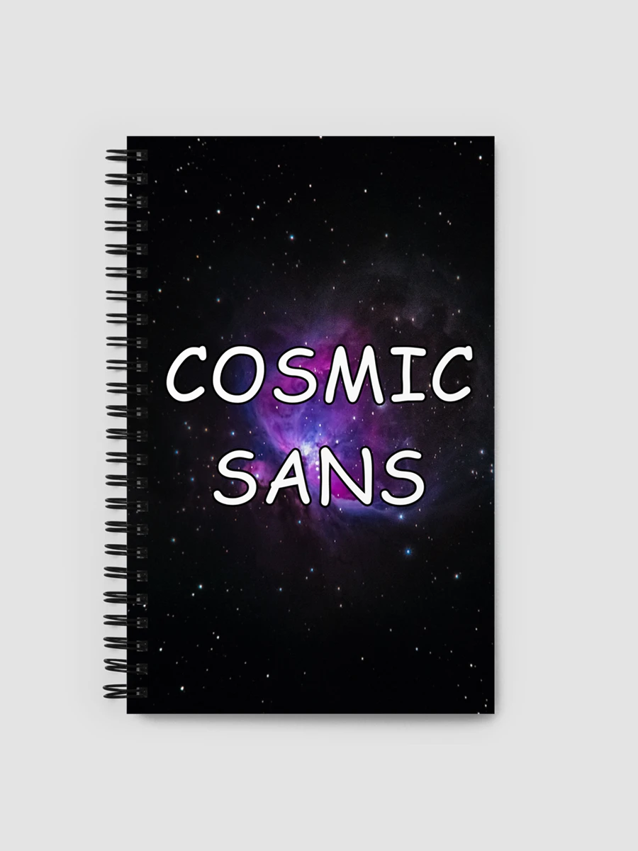 Cosmic Sans spiral notebook product image (1)