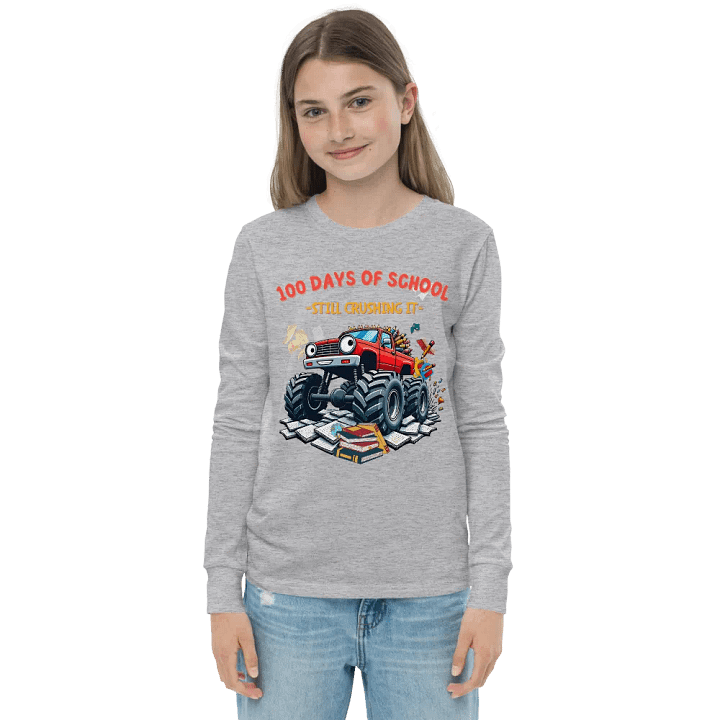 Monster Truck 100 Days of School Long Sleeve Tee product image (4)