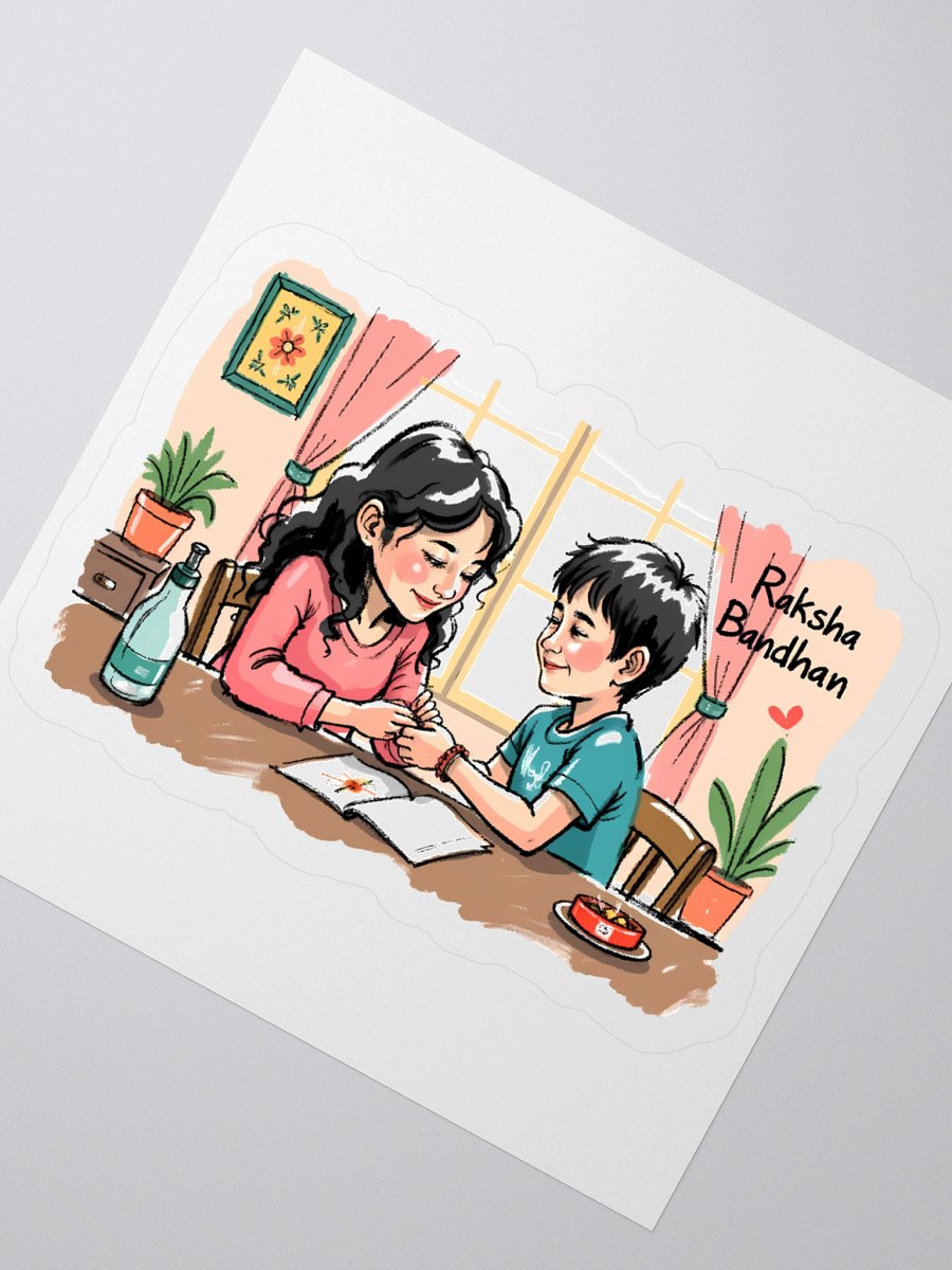 Sister-Brother Bond: Heartwarming Raksha Bandhan Art Sticker product image (2)