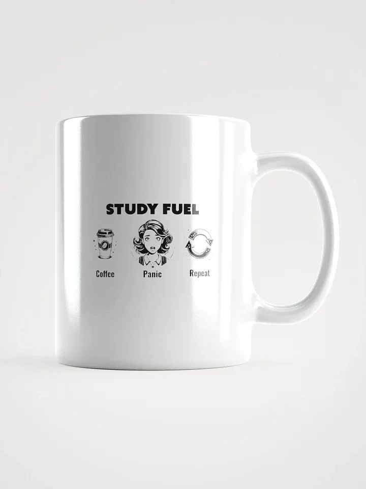 Study Fuel: Coffee Panic Repeat Funny Coffee Lover Mug product image (1)