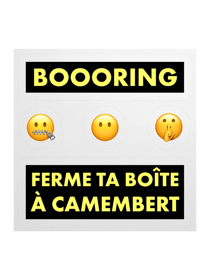 Boooring ferme ta boîte à camembert • Hush hush hush cheesebox stickers set product image (1)