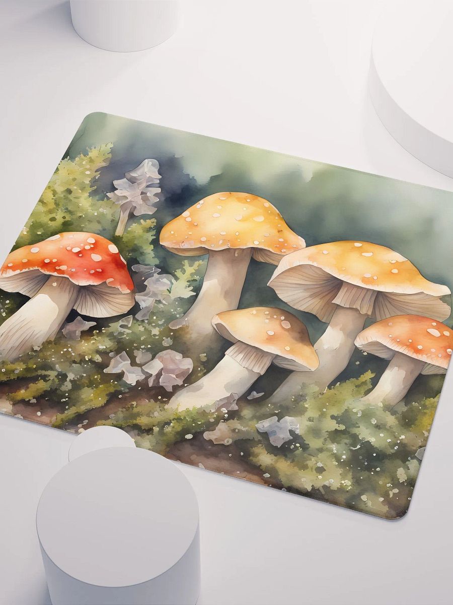 Red and Yellow Agarics in Moss, Gaming Mouse Pad, 2 Sizes product image (3)