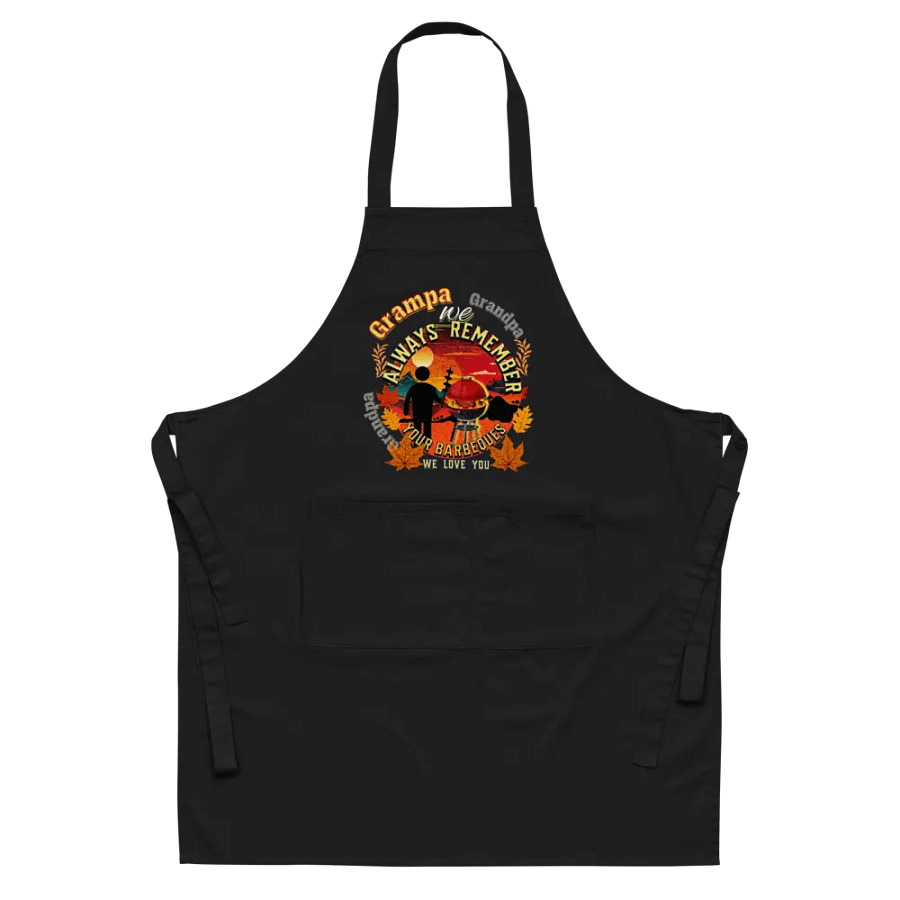 Apron matching T shirt grandad depicting ‘Grampa we always remember your BBQ’.  Perfect gift from grandchildren product image (5)