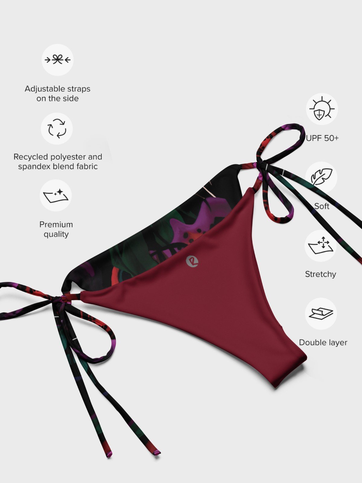 Triangle Bikini Bottom "Blosoom At Midnight" product image (7)