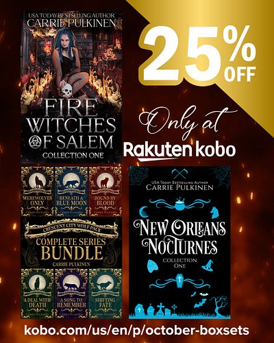 🔥 Save 25% on select box sets 🔥 Only at Kobo 🔥

👉🏻Use promo code BOXSET at checkout 

 #carriepulkinen #urbanfantasy #paranor...
