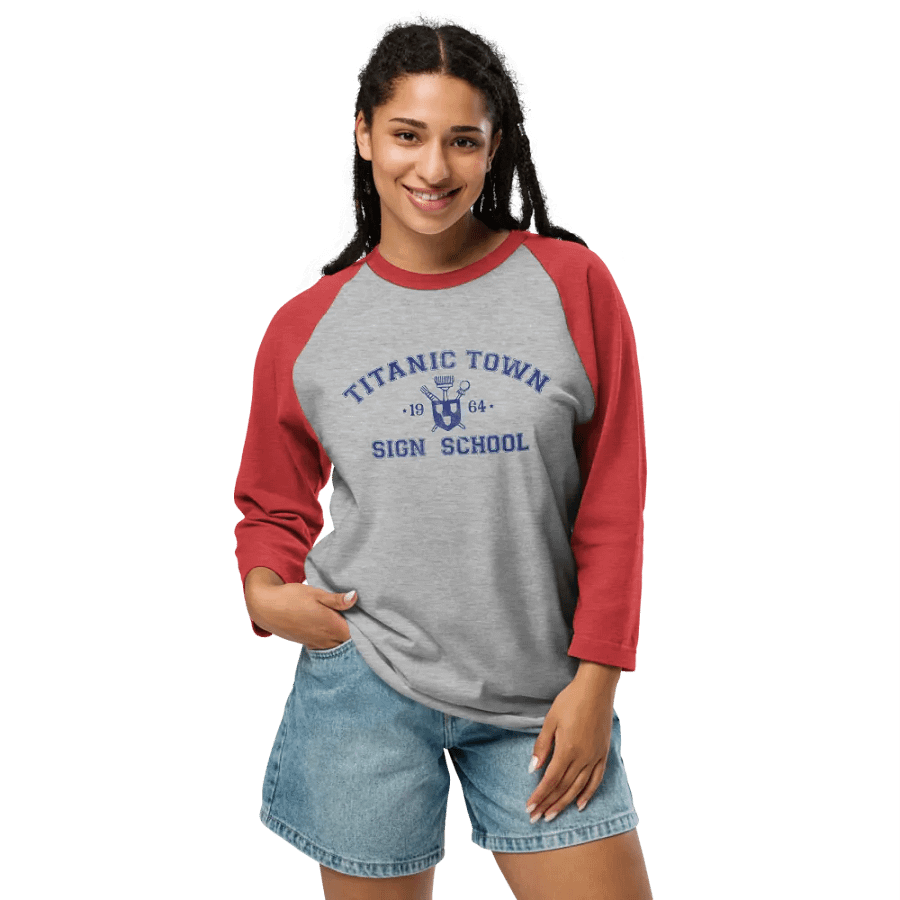 3/4 sleeve raglan baseball shirt - Campus - Blue Lettering product image (8)