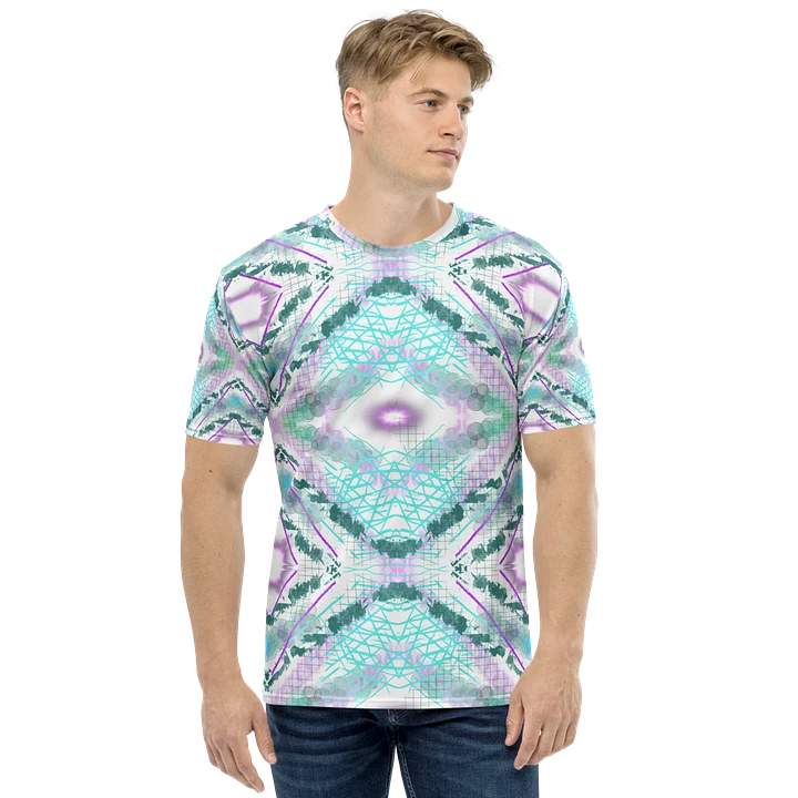 Aqua Mesh Geometric Design T-Shirt product image (1)