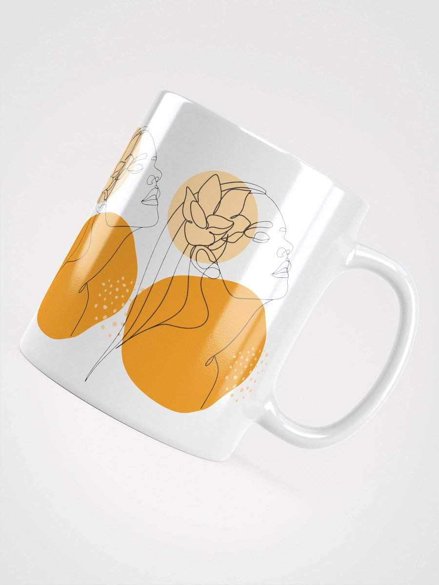 Mug Blanc Equilibre Femme - Orange Soleil - Vibration Créative - Idée Cadeau Raffiné product image (4)