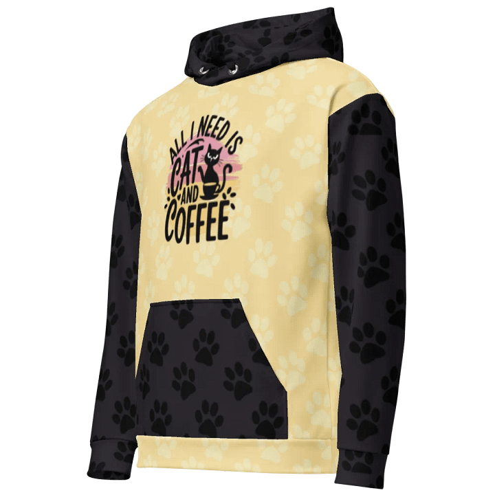 Cat & Coffee Vibes All-Over Hoodie product image (2)