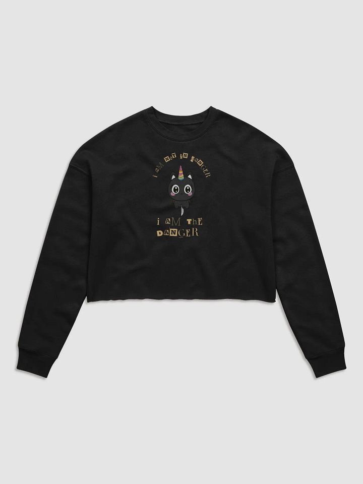 I AM THE DANGER Unicorn Cat Horn Crop Sweatshirt product image (1)