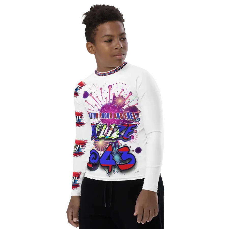 Belize Independence Day Youth Rash Guard product image (7)
