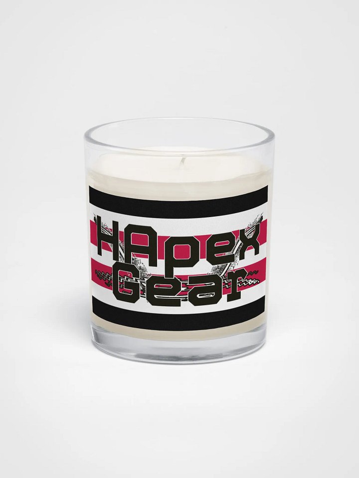 Black HApex Gear White Logo - Soy Wax Candle In A Clear Glass Jar product image (1)