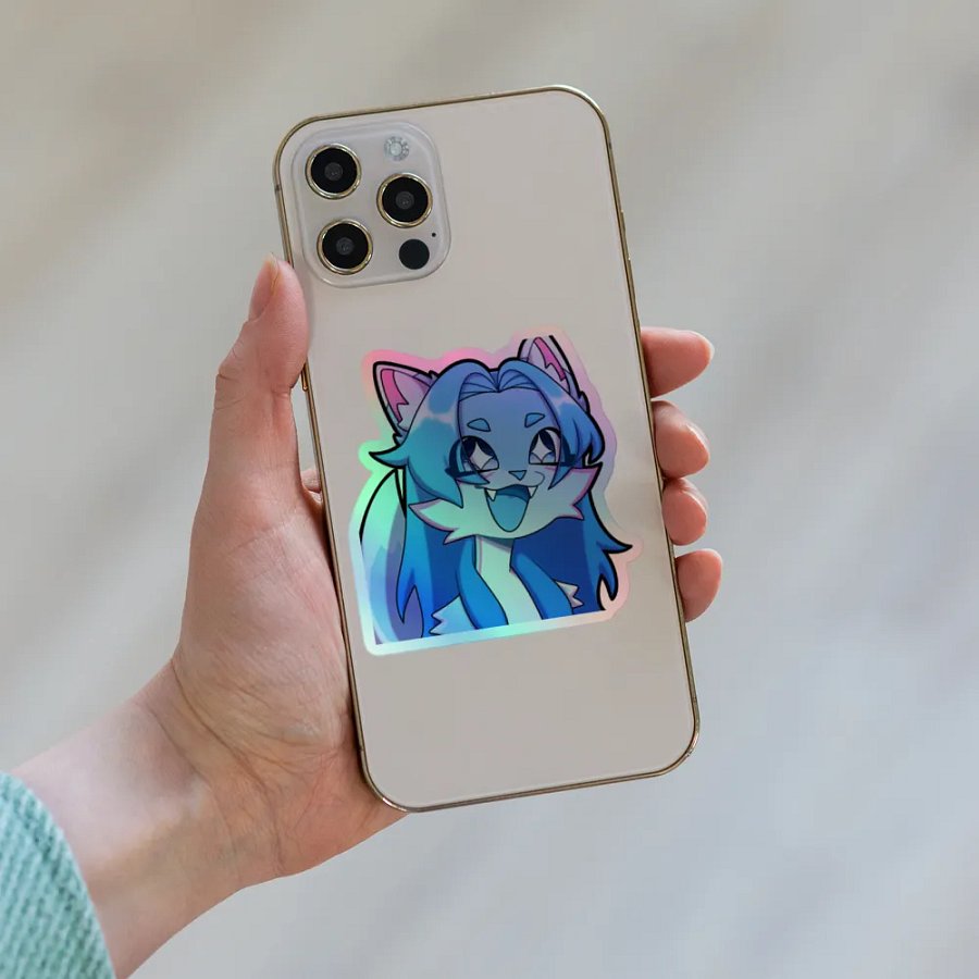 Wolfy Excited Holo Sticker product image (8)