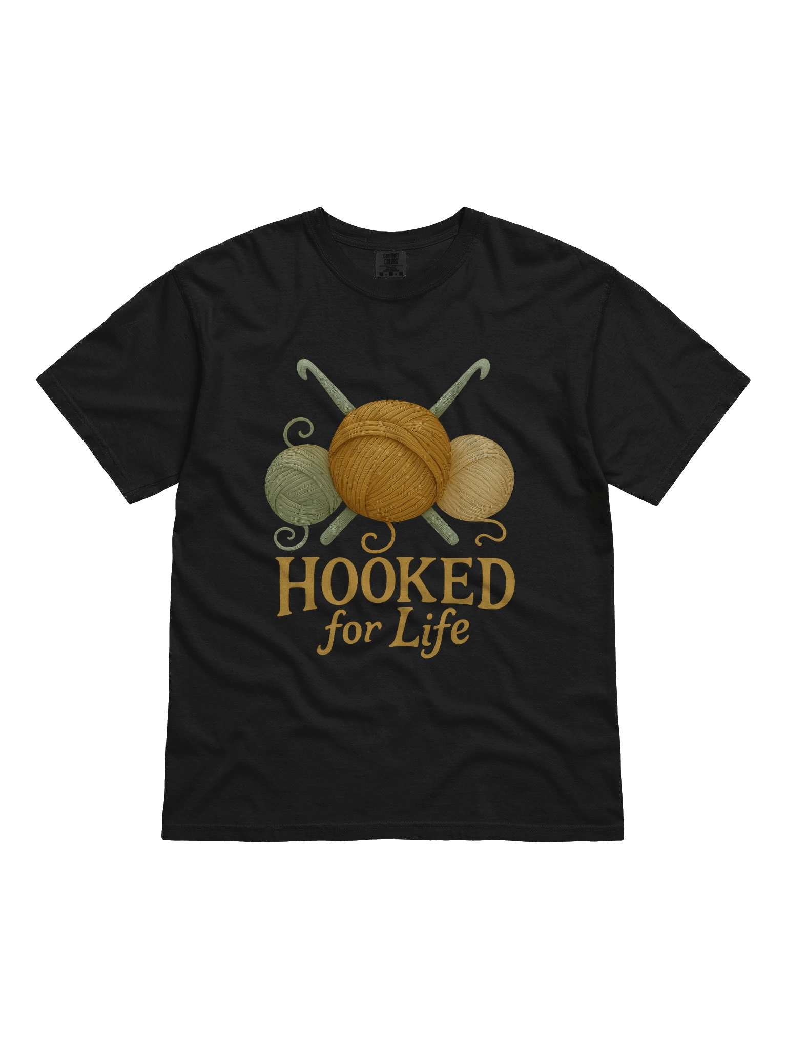 Hooked for Life T-shirt for Yarn Crafters, Crocheters, Crochet and Knitting Hobbyists product image (4)