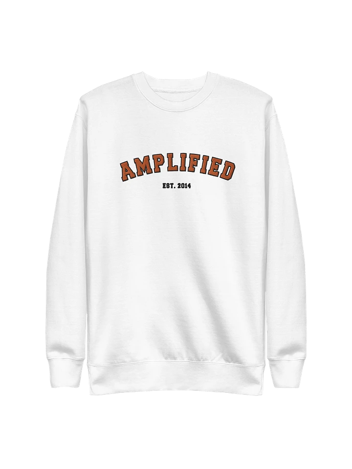 Amp Premium Embroidered Varsity Sweatshirt (White) product image (1)