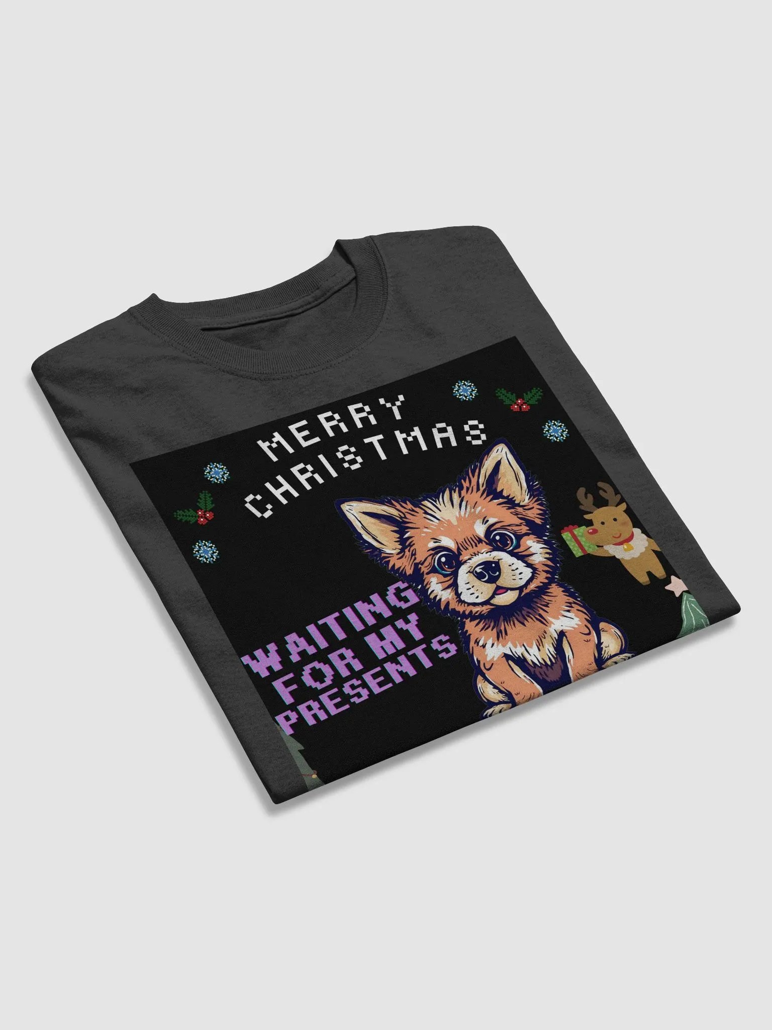 Festive Cartoon Dog Christmas T-Shirt product image (9)