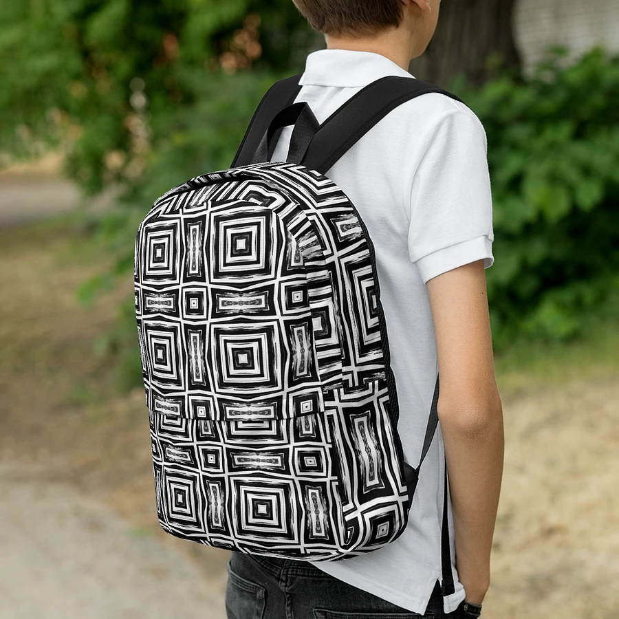 Abstract Monochrome Repeating Pattern Back Pack product image (12)